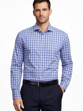 Hugo Boss Slim Fit Blue Check Dress Shirt 16